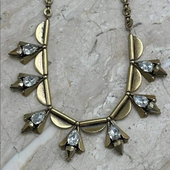 J Crew Adjustable Bronze/Goldtone Necklace with Crystal Accents - Picture 6 of 6